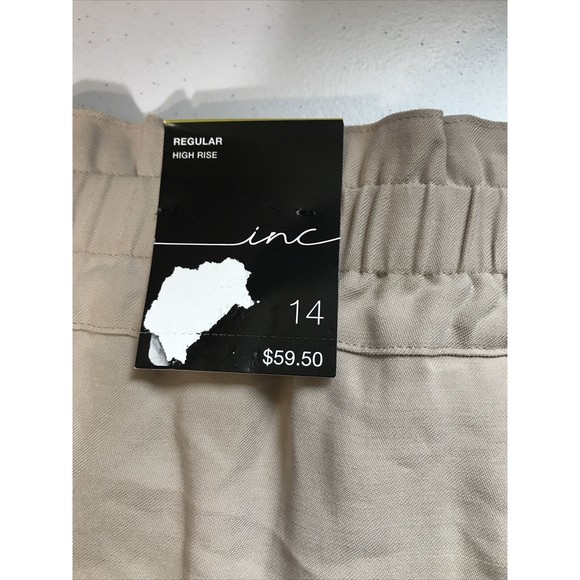 INC International Concepts Womens Tan Shorts Stretchy Waist Zipper Summer Shorts - Picture 8 of 8